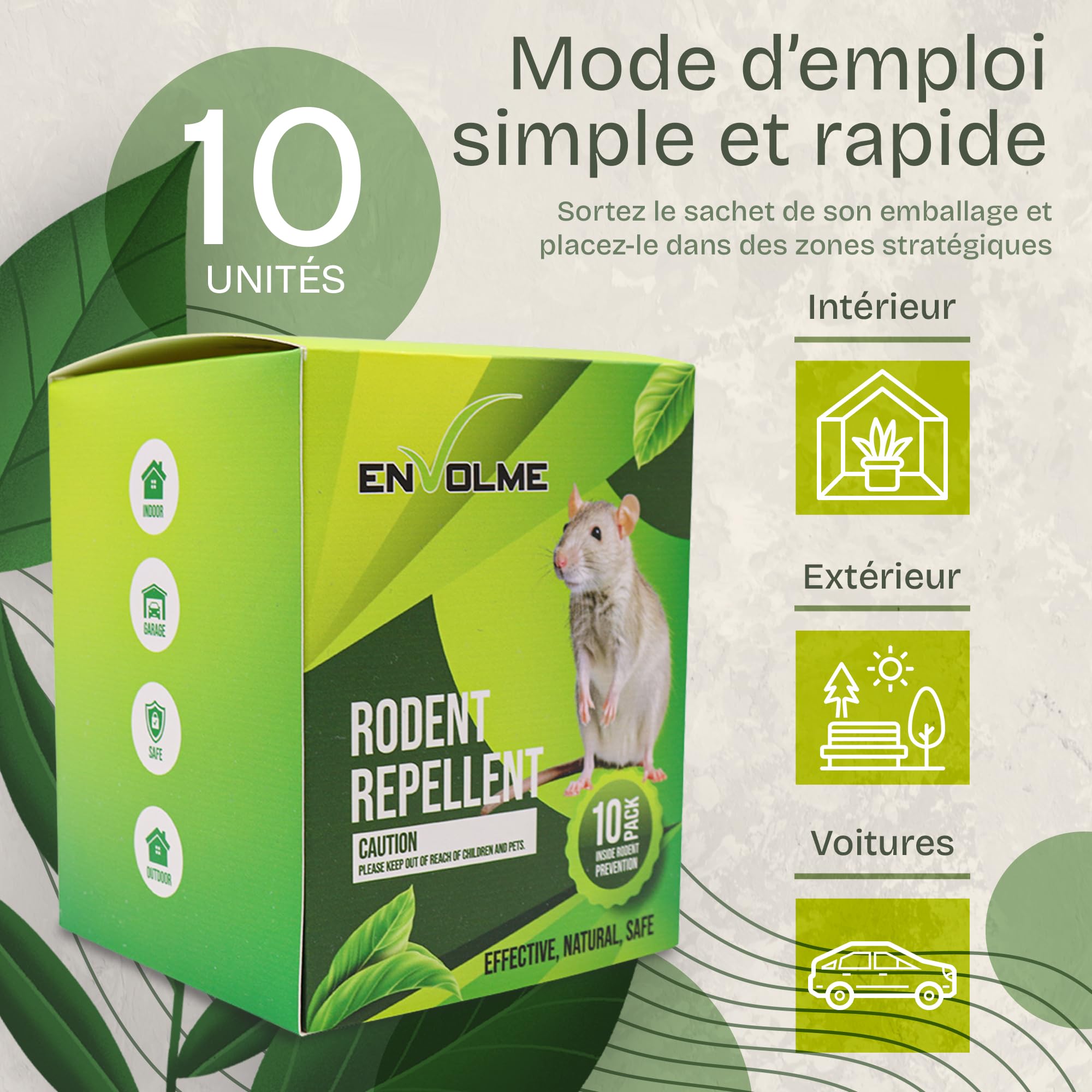 Anti Souris - Menthe Poivrée Repulsif - Répulsif Souris - Répulsif Rongeur pour Voiture - Produit Contre Les Rats - 100% Naturel et Non Toxique