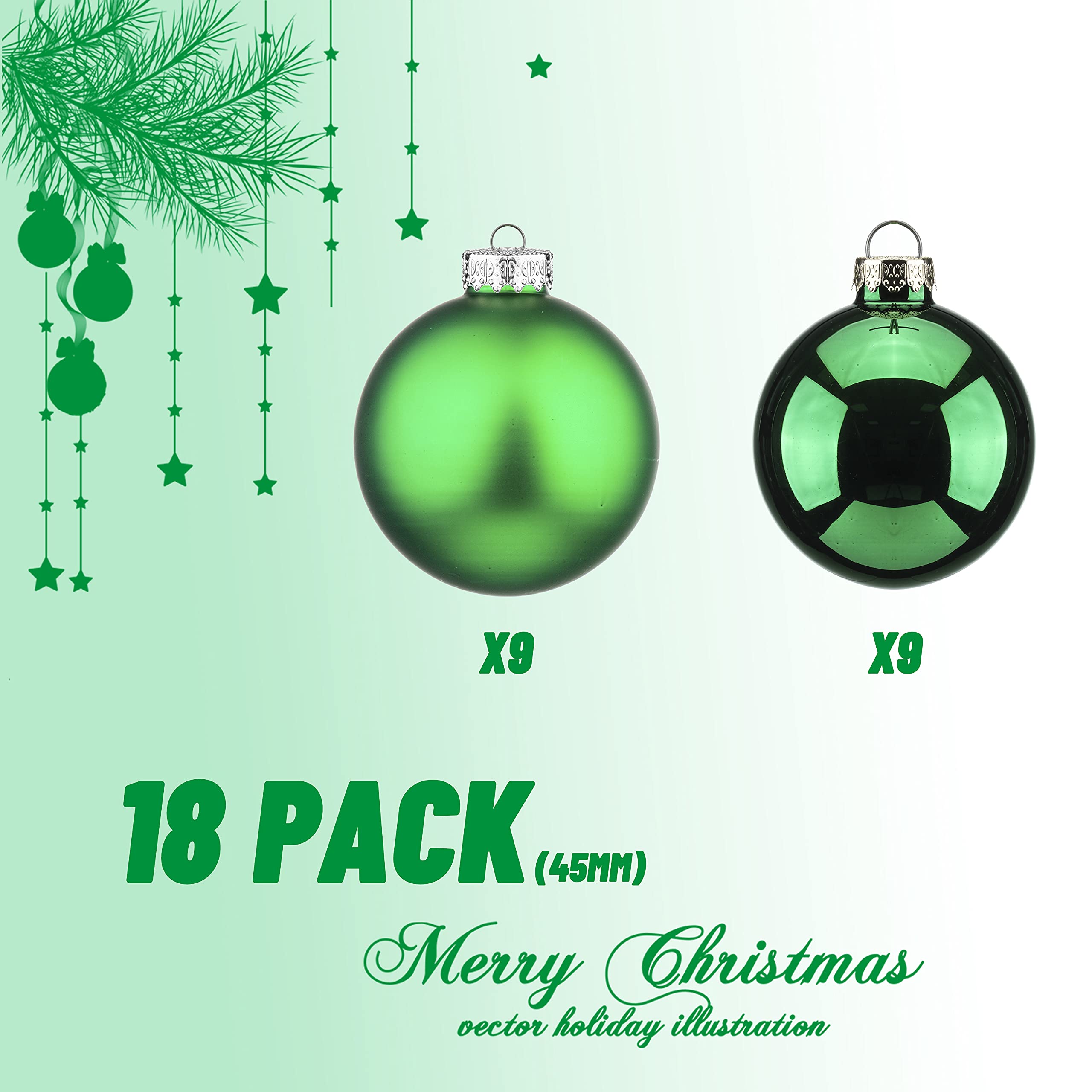 Amazon.co.jp: 18個 1.8インチ (45mm) クリスマスボールオーナメント