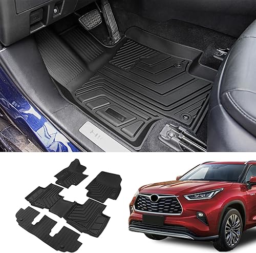 Vista 27 de Bomely Alfombrillas compatibles con Toyota Highlander 2020-2025, cubierta de asiento trasero, Hybrid Fuel 2024, accesorios Highlander de 7 asientos