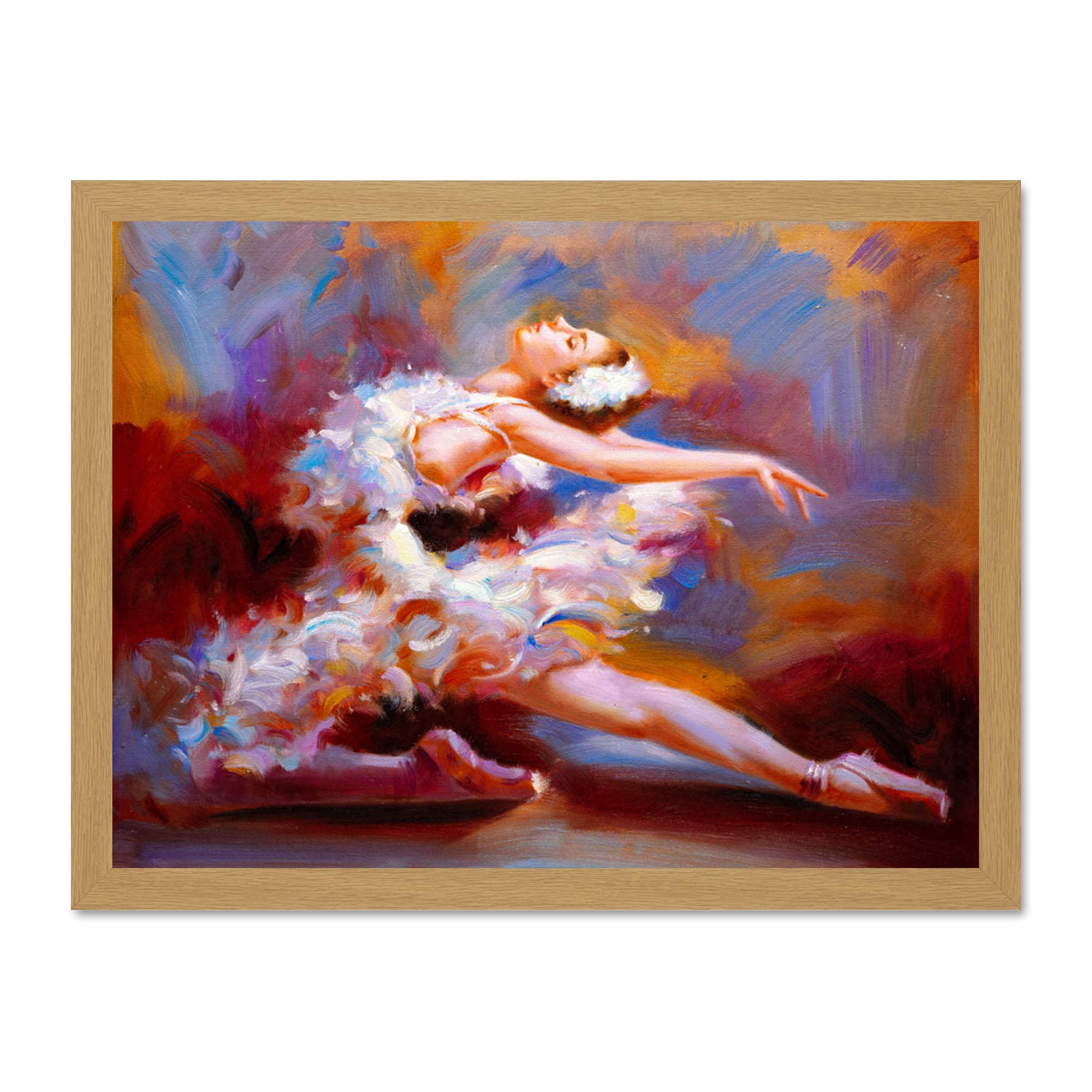 Ballet Dancing Saute Painting Large Framed Art Print Wall Poster 18x24 inch