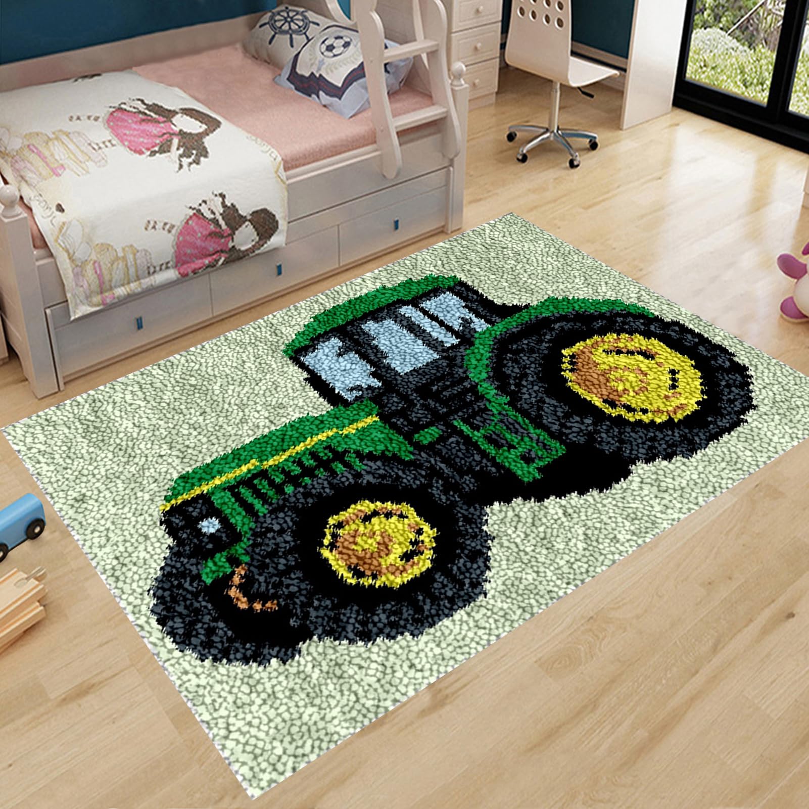 Kit Gancio di Chiusura Tappeto, Kit Gancio a chiavistello Tappeto Fai da Te, Tappeto Kit da Ricamo, Kit Gancio Latch Tappeto Fare, Realizzazione Tappeti Kit, 3D Latch Hook Tappeto 38 x 52 cm