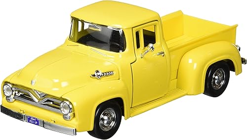 Motor Max 1:24 W/B American Classics 1955 Ford F100 Pick Up Camión fundido a presión, amarillo