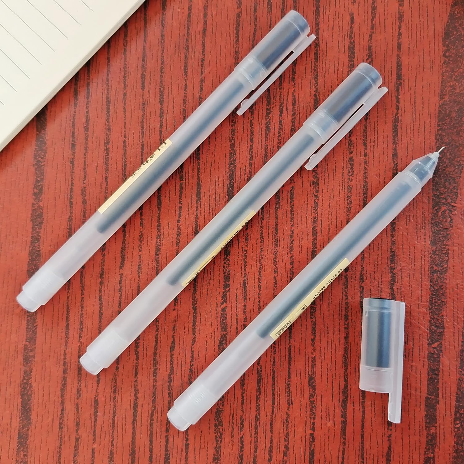 Bolígrafos de tinta de gel negra de 0,38 mm (negro-0,38 mm)