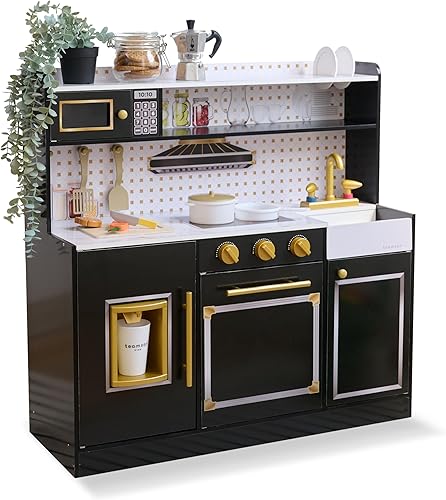 Teamson Kids Cocina de madera para niños pequeños con accesorios, juego de cocina de simulación para niños a partir de 3 años, juego de cocina de