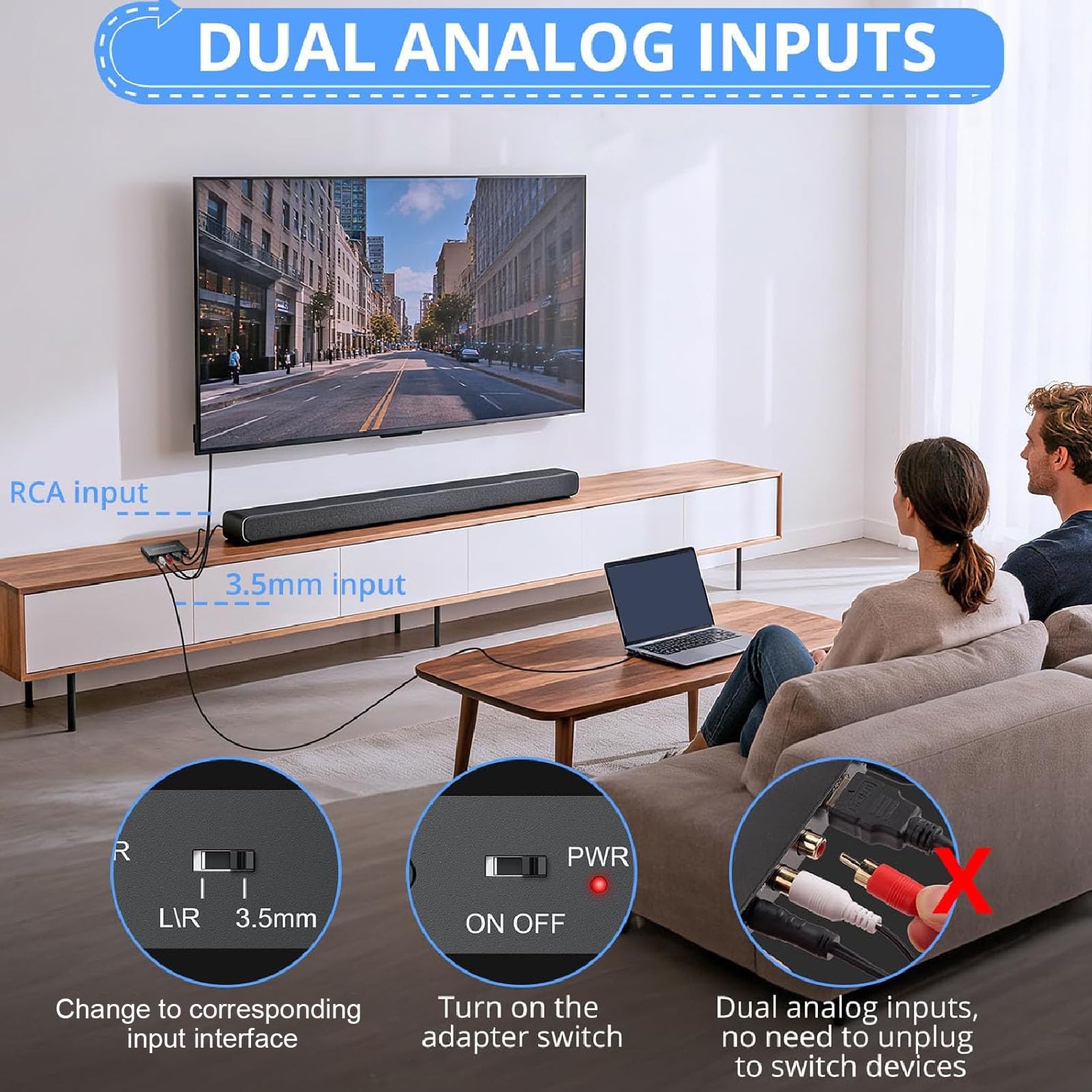Zunate Success Convertisseur de Son Analogique vers Numérique, Adaptateur de Son 3,5 Mm vers ARC avec Alimentation de Type C Plug and Play pour Système ARC Home Cinéma Salle de Conférence