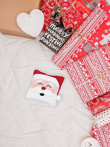 Miniatura 6 de C&F Home Happy Santa Claus - Almohada de Navidad pequeña y pequeña con gancho de 8 x 8 pulgadas, vacaciones de invierno, hogar, sala de estar, sofá,