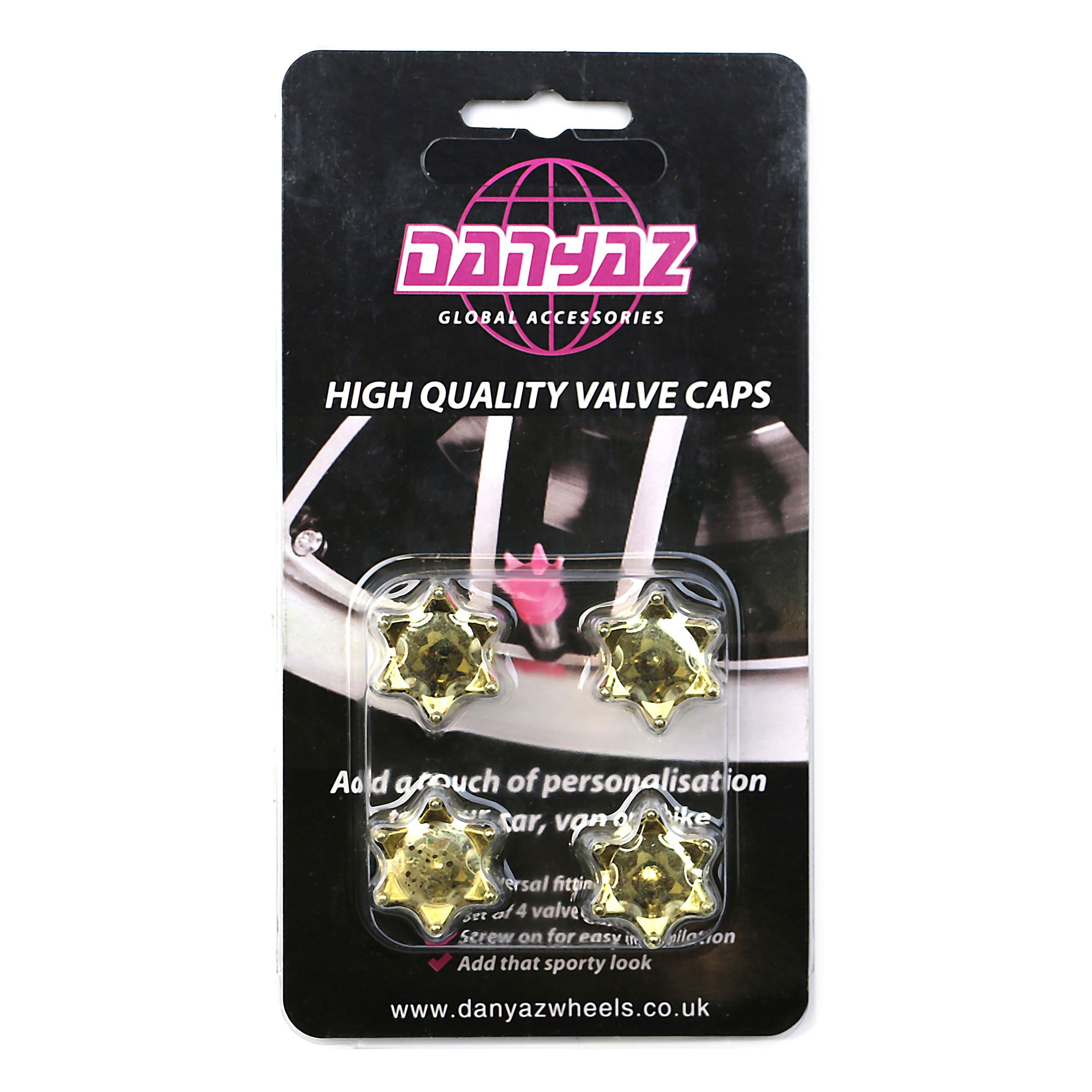 Stylish Gold Plated Crown Valve Caps