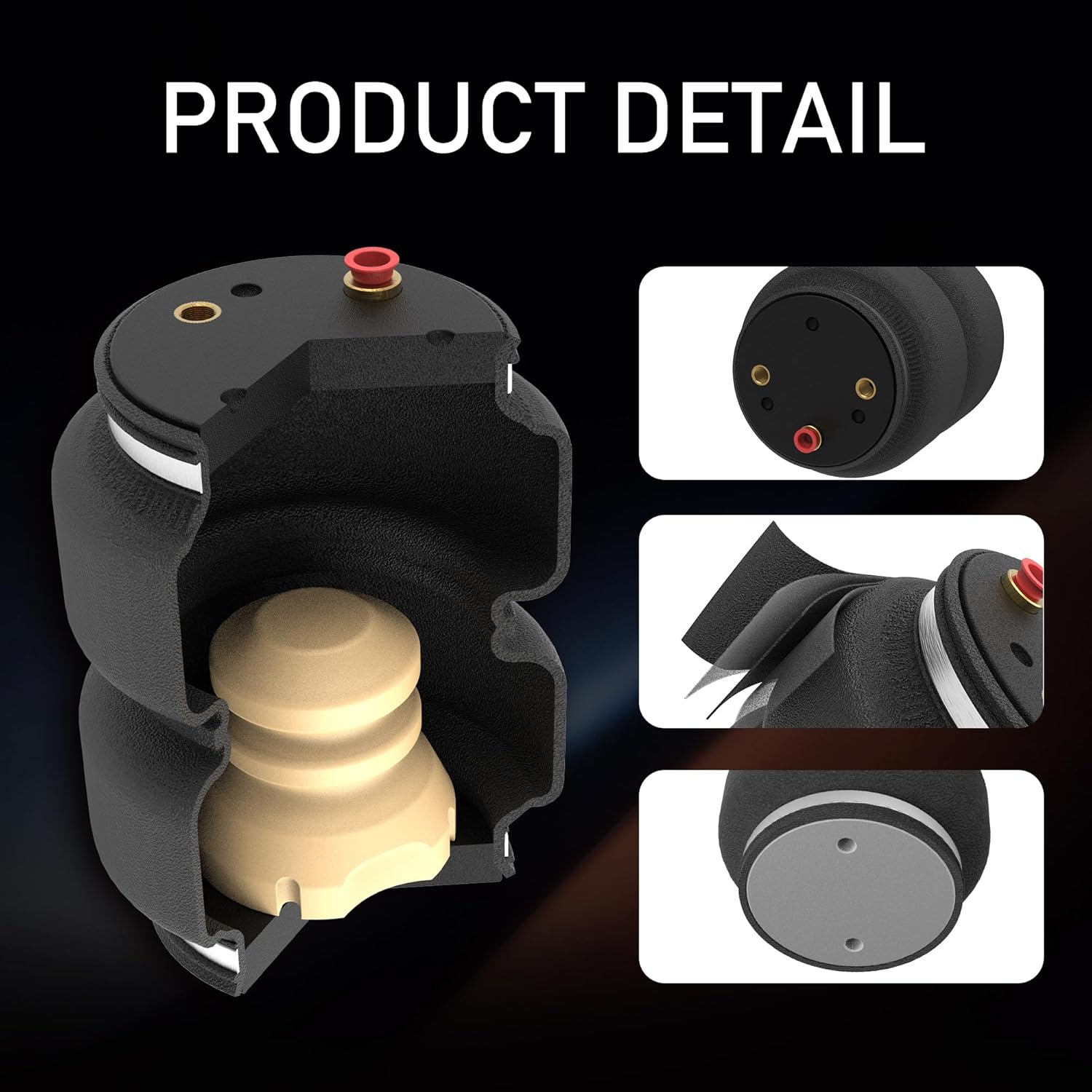 2 PCS Universal Air Bag Suspension for Ford F150 F250 F350 Chevy GMC Dodge, Up to 5000 Lbs of Load Leveling Capacity, Rear Helper Airbags for Truck