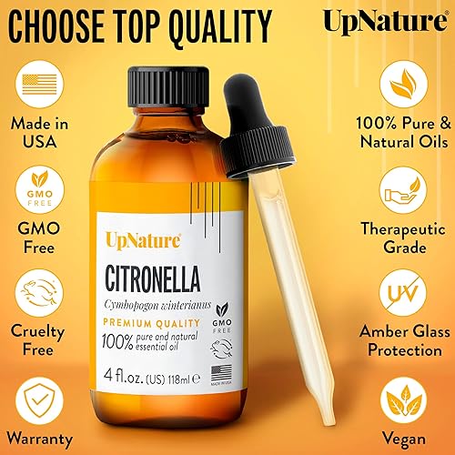 Miniatura 6 de UpNature Aceite esencial de citronela 100 natural y puro sin diluir aceite de aromaterapia de alta calidad mantiene los insectos y mosquitos