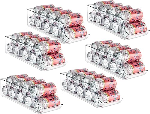 Organizador de latas de soda para despensarefrigerador, paquete de 6, con capacidad para hasta 9 latas (7 onzas), organizador de bebidas y alimentos