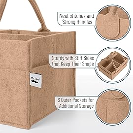Mr. Pen- Baby Diaper Caddy Organizer, Earthy Clay, Baby Caddy Organizer with Handle, Compact Size, Collapsible & Portable