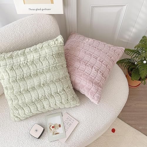 Miniatura 4 de Fundas de almohada de piel sintética suaves y esponjosas para sofá, cama, 18 x 18 pulgadas