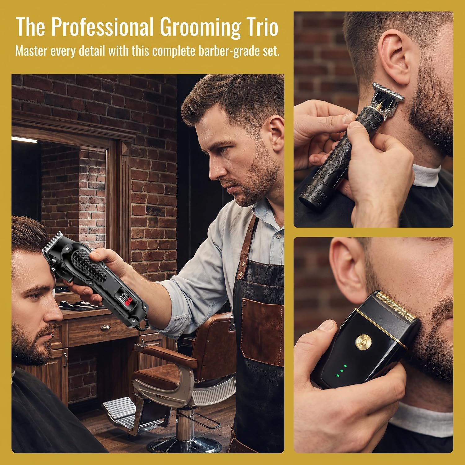 Hair Clippers for Men, Hair Clipper Trimmer with LED Display, Cordless Hair Clipper Shaver Beard Trimmer, Hair Cutting Set, Holiday Gift for Father's Day