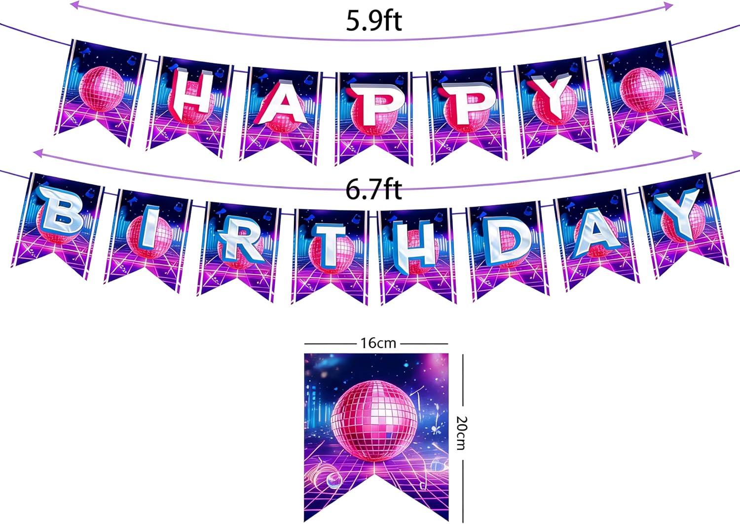 Kpop Birthday Decorations Banner, Magical Music Theme, 15 Pcs Party Decor