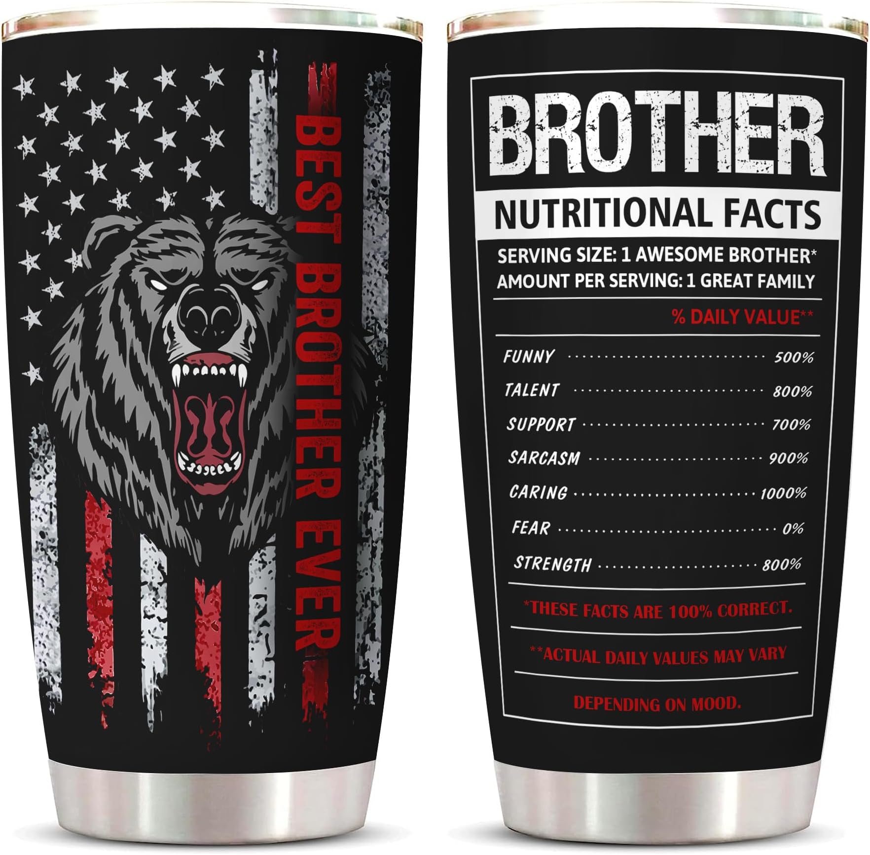 ZANIION To My Brother Gifts Tumbler 20oz, Cool Birthday Gifts For Big Brother From Sister Mug, Best Christmas Graduation Valentines Day Decoration Present For Bro Coffee Cup 1PC