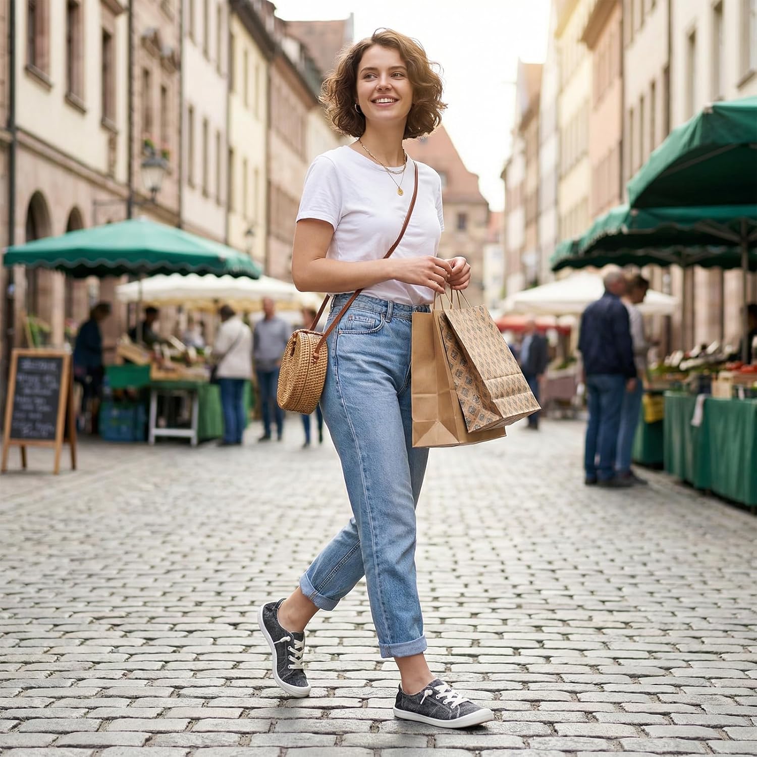 STQ Women Slip On Sneakers, Comfortable Casual Canvas Shoes - Image 3