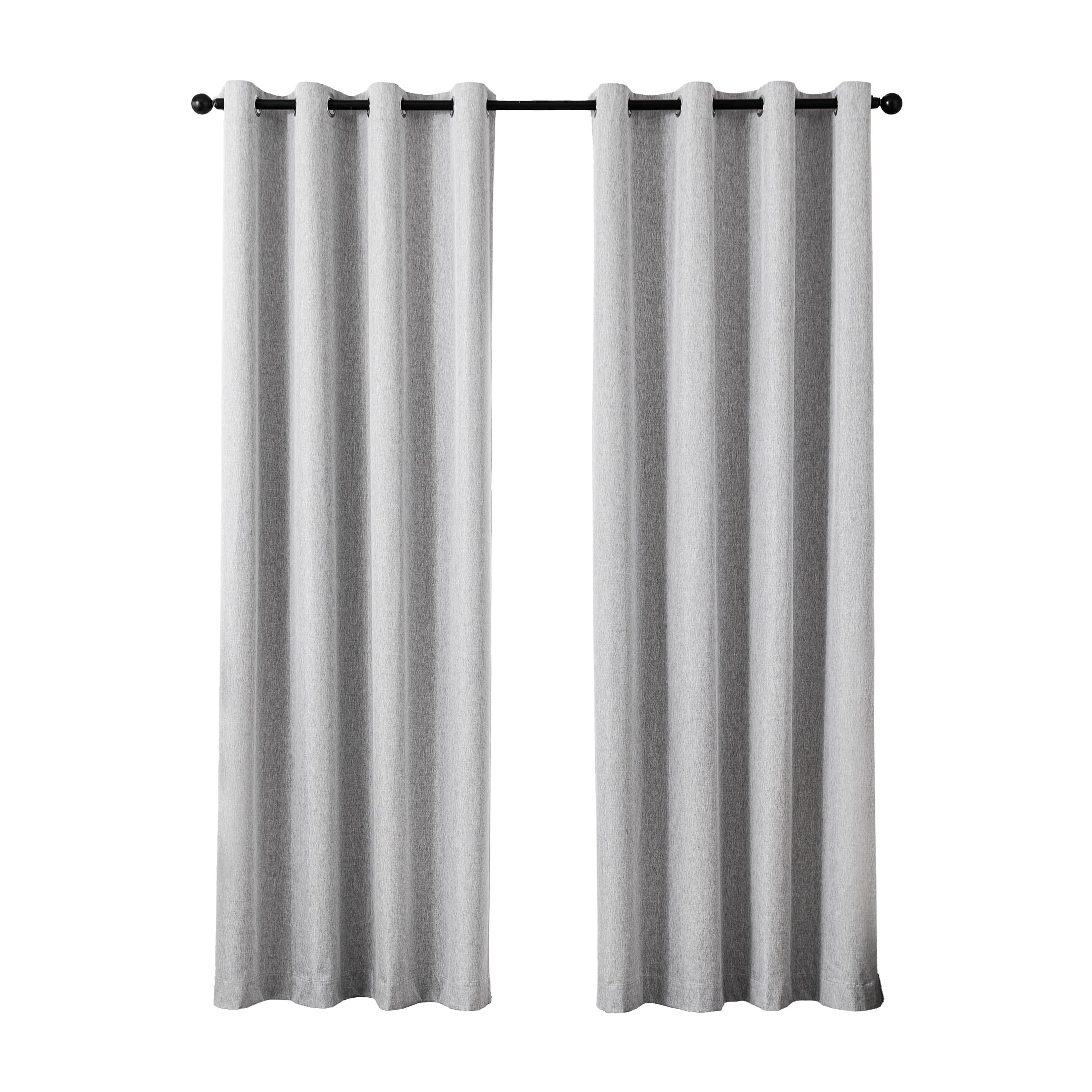 Sonive Cortinas Blackout 100%, Juego de 2 con Ojales, H300 x L145 cm, Cortinas con Aspecto de Lino Térmicas para Dormitorio, Salón Gris