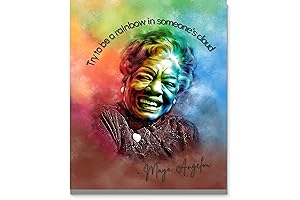 Maya Angelou Watercolor Quote Try To Be A Rainbow In Someone's Cloud Wall Art