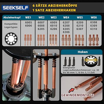 36-in-1 Bearing Puller Set Bottom Bearing Puller Separator Kit Blind Hole Bearing Removal Tool Bearing Disassembly Gear Puller Blue