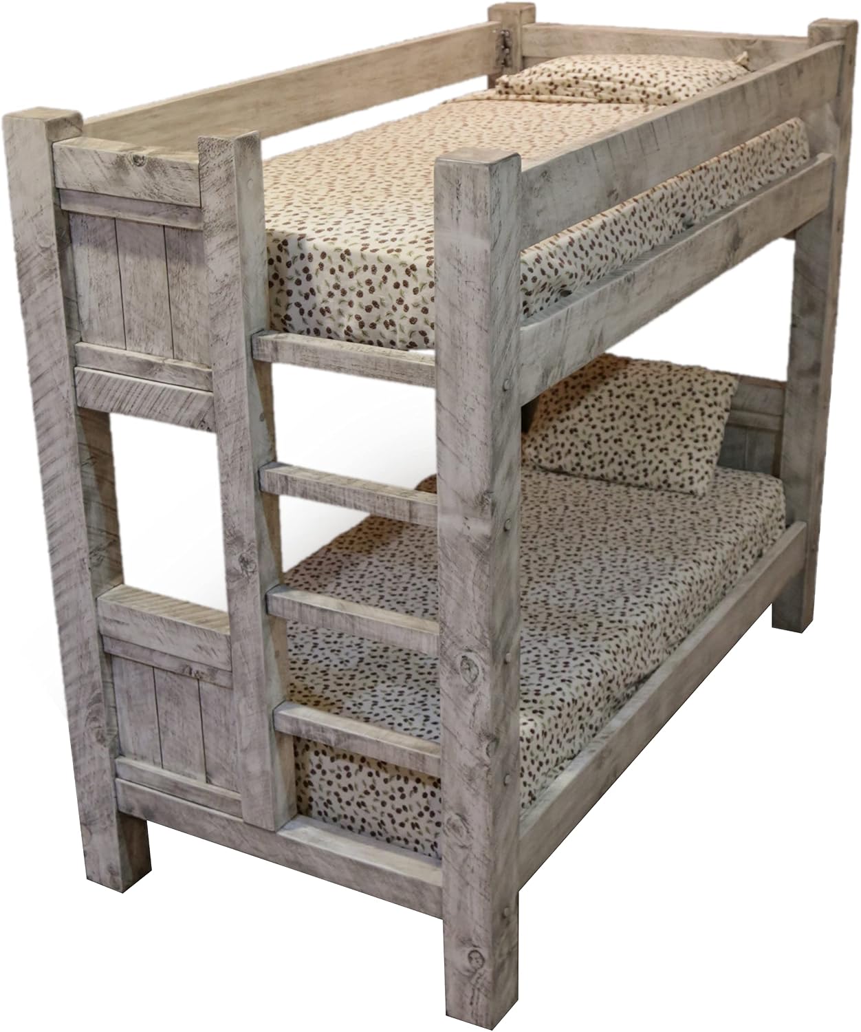 Furniture Barn USA Farmhouse Timber Peg Full Over Full Bunk Bed, Early American Stain