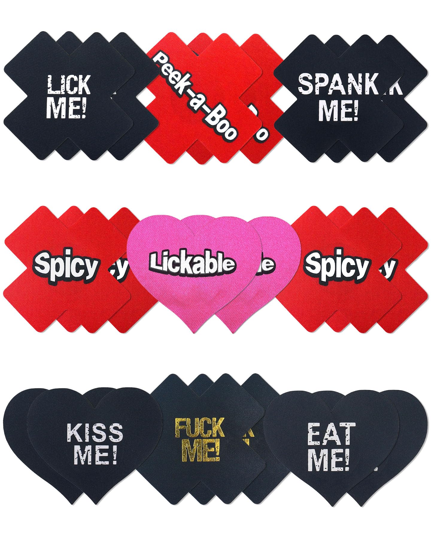 9 Pairs Nipple Pasties Lingerie Fun Words Text Print Bra Stickers Nipple Covers for Women Pasties Rave
