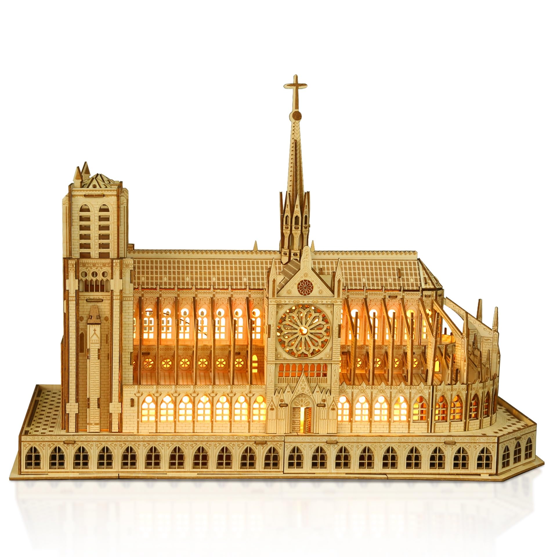 Drewniane puzzle 3D dla dorosłych, Notre Dame de Paris, model architektury drewnianej, francuska pamiątka, mechaniczne drewno, zestaw do samodzielnego wykonania, zabawka, dekoracja domu,