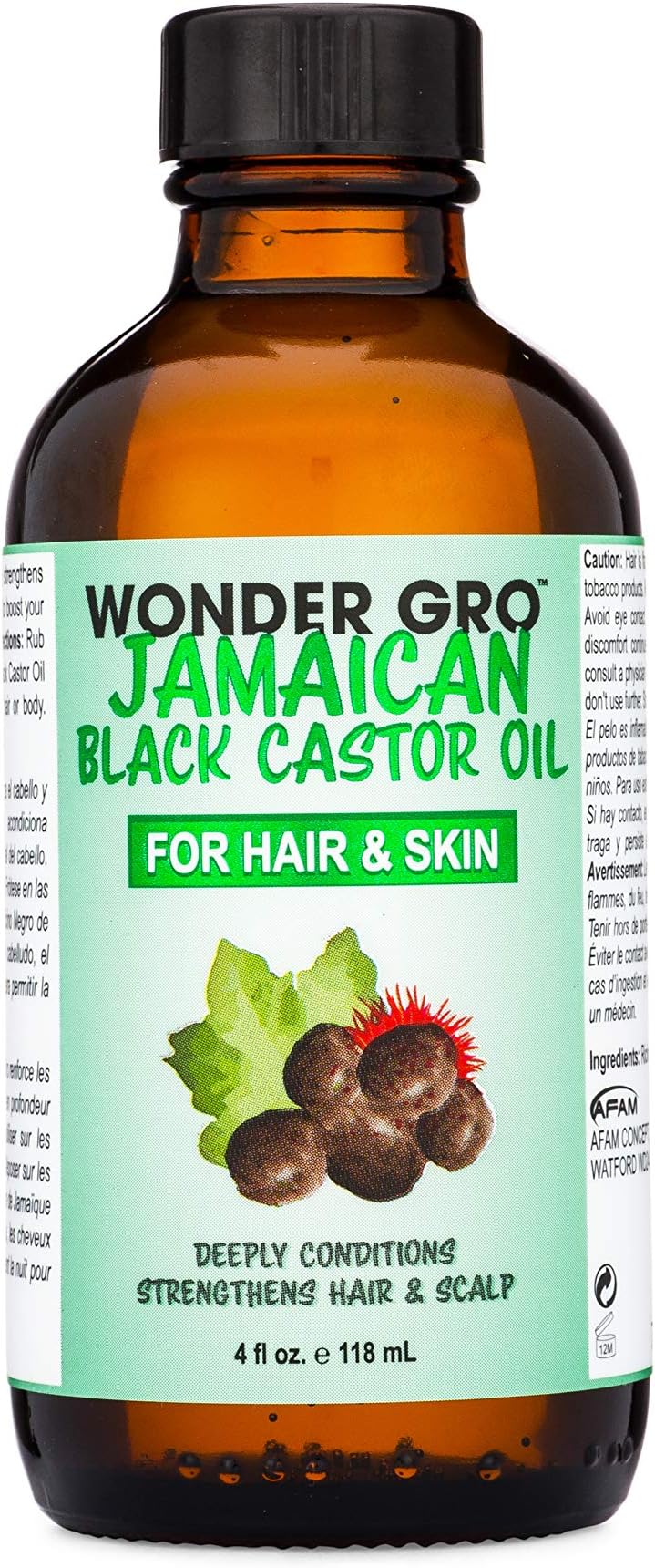 Pure Jamaican Black Castor Oil for Hair & Skin, 118 ML | 4 fl oz