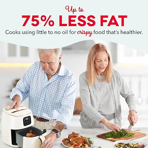 Miniatura 3 de DASH Tasti-Crisp - Horno de aire cerámico de freidora, 2.6 cuartos, color crema  Freidora de aire compacta para alimentos más saludables en minutos,