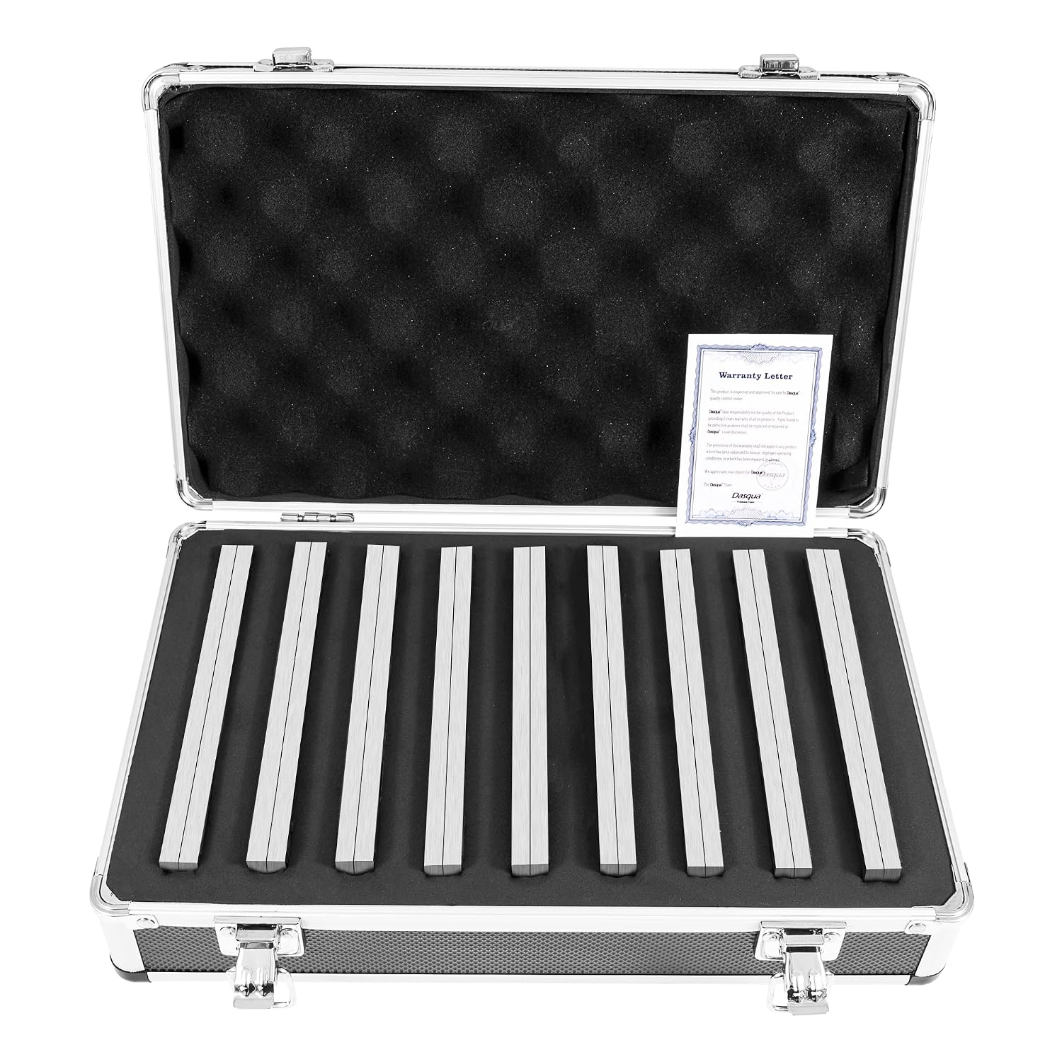 Dasqua 9 Pairs Precision Parallel Set, 1/4” Thick x 6” Long, Machinist Setup Parallels with Aluminum Case