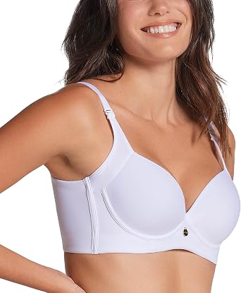 Leonisa High Profile Back Smoothing Bras for Women, Full Coverage Underwire Bra, Adjustable Hook & Eye Closure