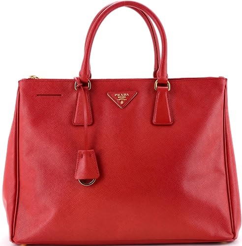 Pre-Loved Double Zip Lux Tote Saffiano Leather Large, Red