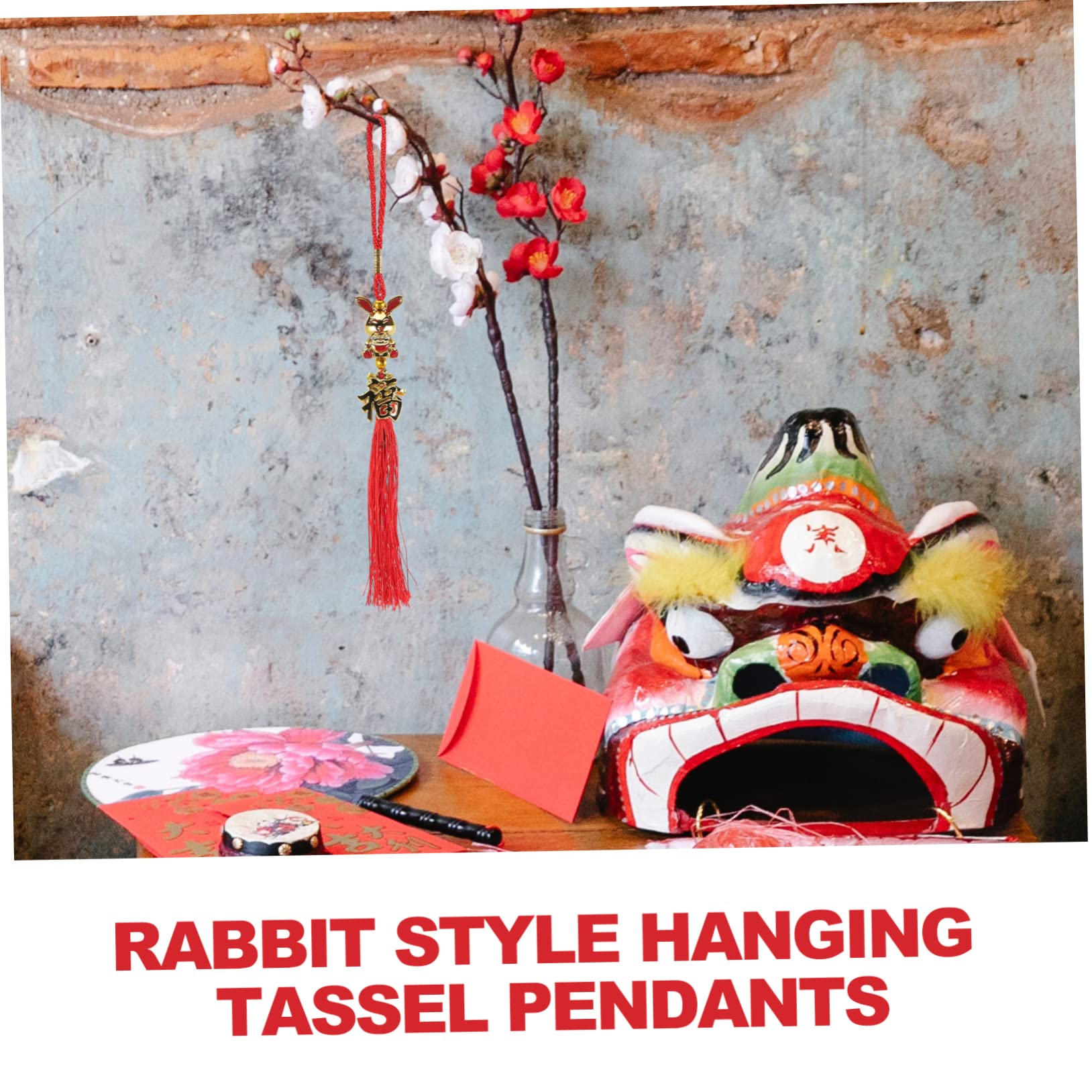 Alipis 20 Stück Neujahrsanhänger Sternzeichen Hase Anhänger Girlande Chinesisches Auto Hängezubehör Kaninchenstatue Bonsai Chinesische Anhänger Chinesische Feng Shui Charms
