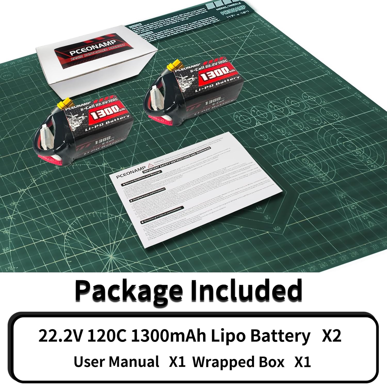 6S Lipo Battery 1300mAh 22.2V 120C with XT60 Plug Rechargeable High Capacity RC Drone Battery Soft Case Fit for RC FPV RC Racing Drone Quadcopter