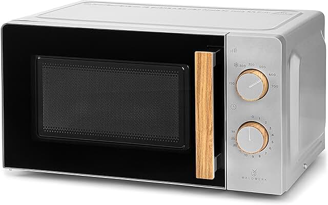 WALDWERK Mikrowelle 20L, 700 Watt - einfache Bedienung mit Drehknöpfen und edles Design