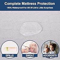 Vista 6 de Colchón de moisés para bebé compatible con Dream On Me/Fisher-Price Baby Bedside Sleeper, transpirable, espuma premium, forma ovalada con funda