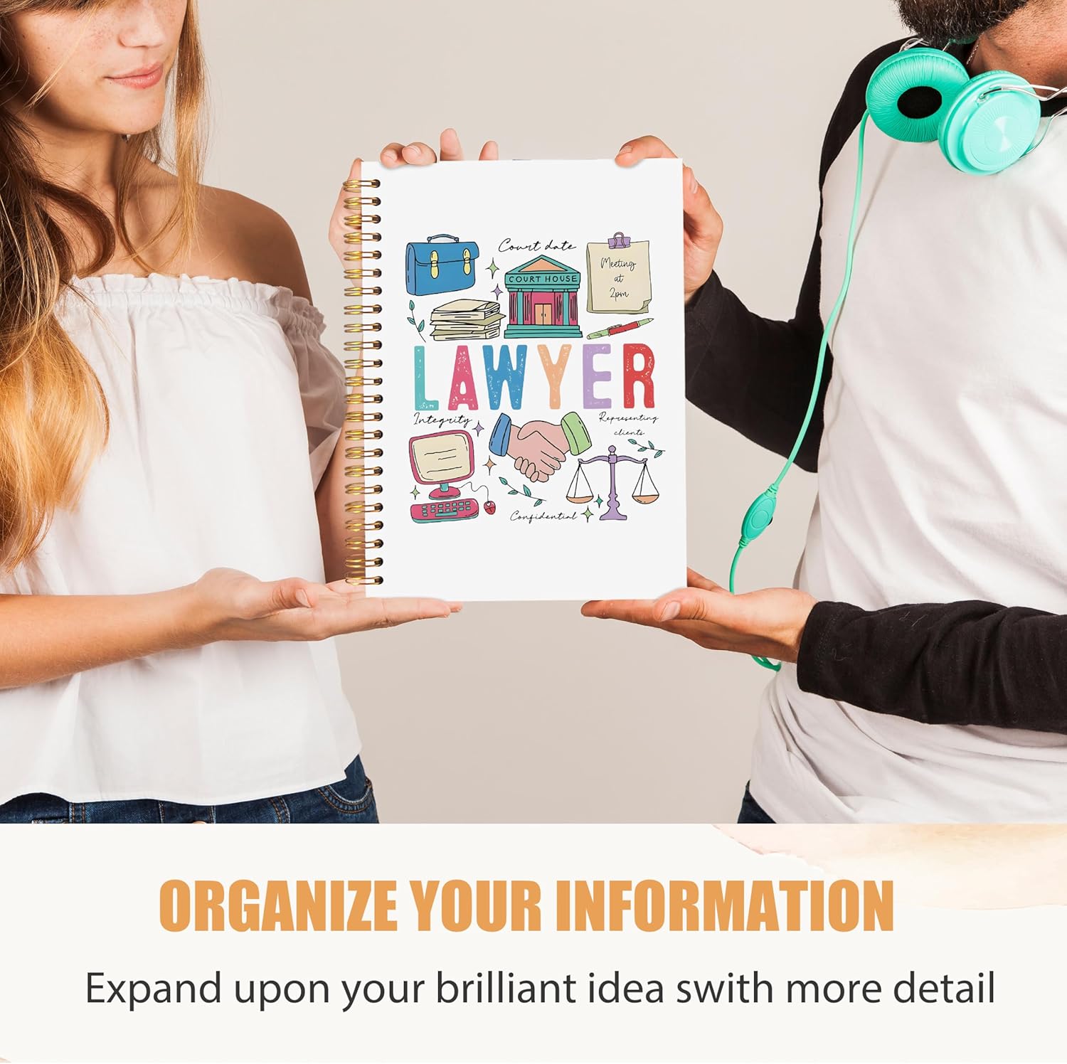 Lawyer Gifts Spiral Notebook, Attorney Gifts for Women Men Journal, Law School Essentials, Law School Office Supplies, Lawyer Attorney Notebook for Note Taking, 5.5x8.3 Inch - Image 8