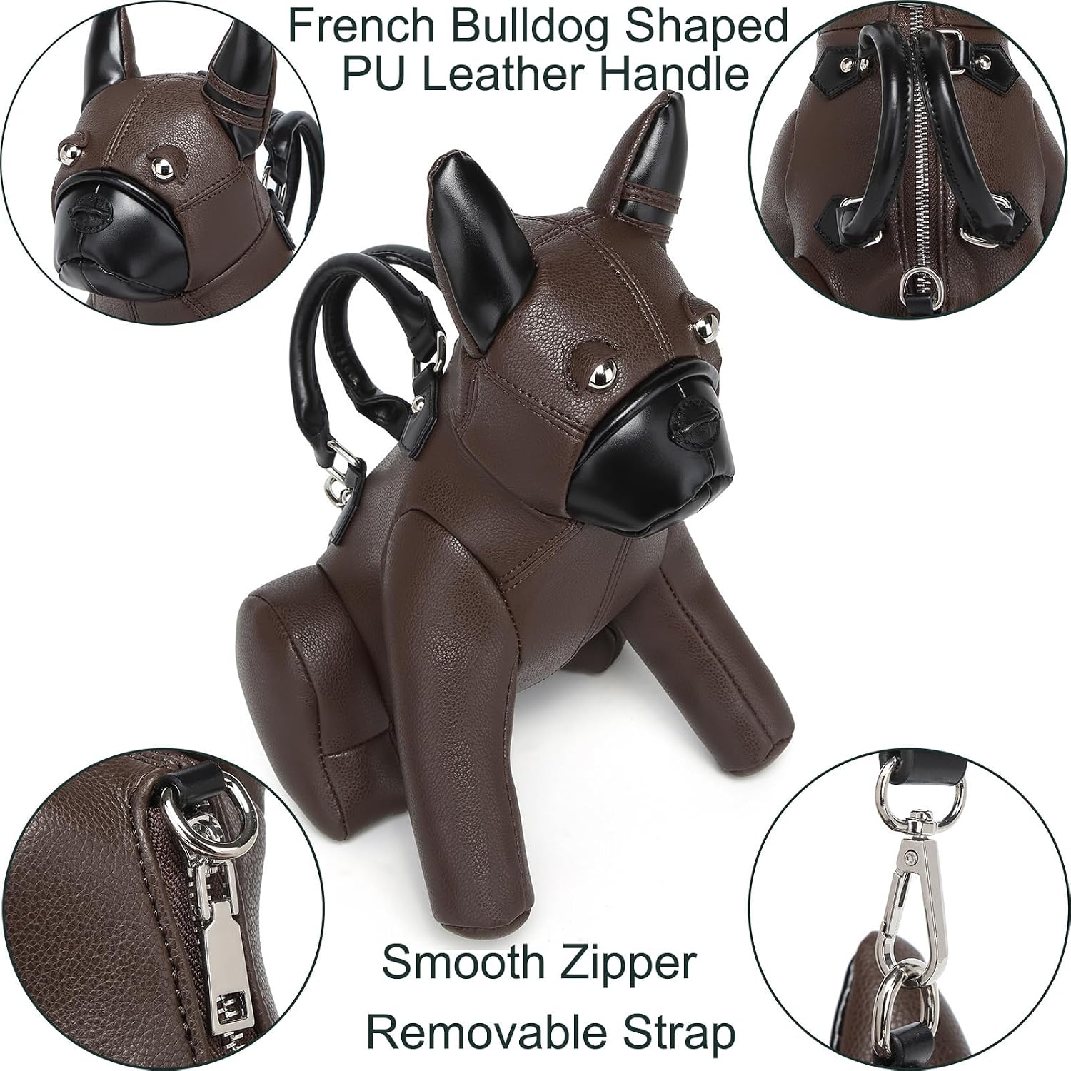 Women PU Leather Unique Novelty Dog Shaped Crossbody Shoulder Bag Handbag Purse