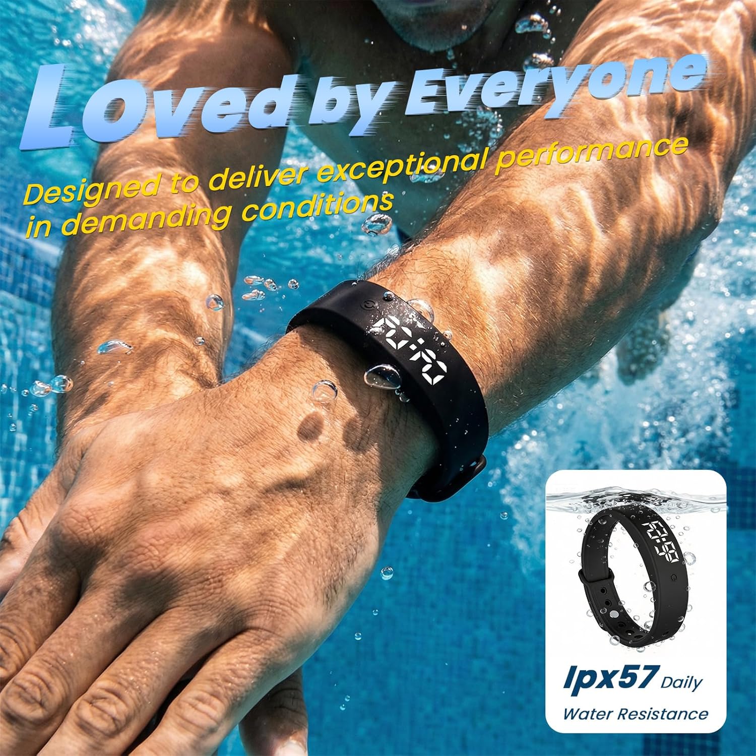 Vibrating Alarm Clock Watch Silent Alarms Wristband Wrist Bands for Deaf & HOH People Bed Shaker Wake up Band Sleep Connection Bracelet for Heavy Sleepers Shock Long Distance with Sleeper 7