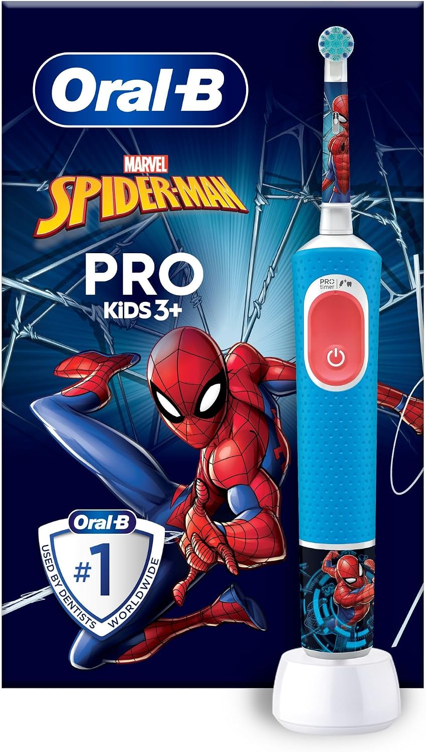 Oral-B Pro Kids Elektrische Tandenborstel, 1 Handvat Met Marvel Spider-Man, 1 Opzetborstel