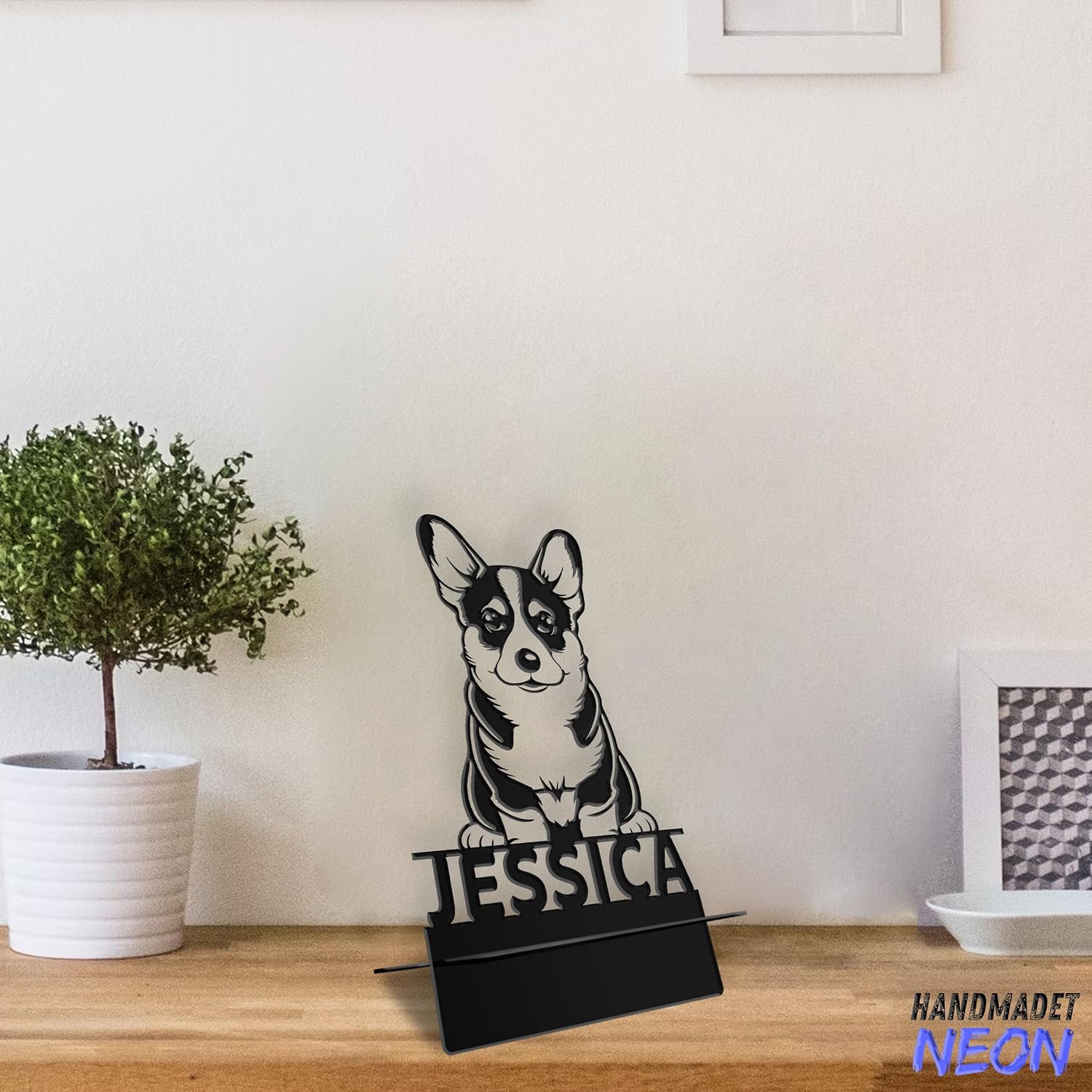 Personalized Corgi Dog Phone Holder, Custom Name Metal Desk Stand, Cute Pet Accessories Dock, Tablet, Smartphone Display Stands, Gifts For Friends, Animal Lovers, Teens, Christmas image 5