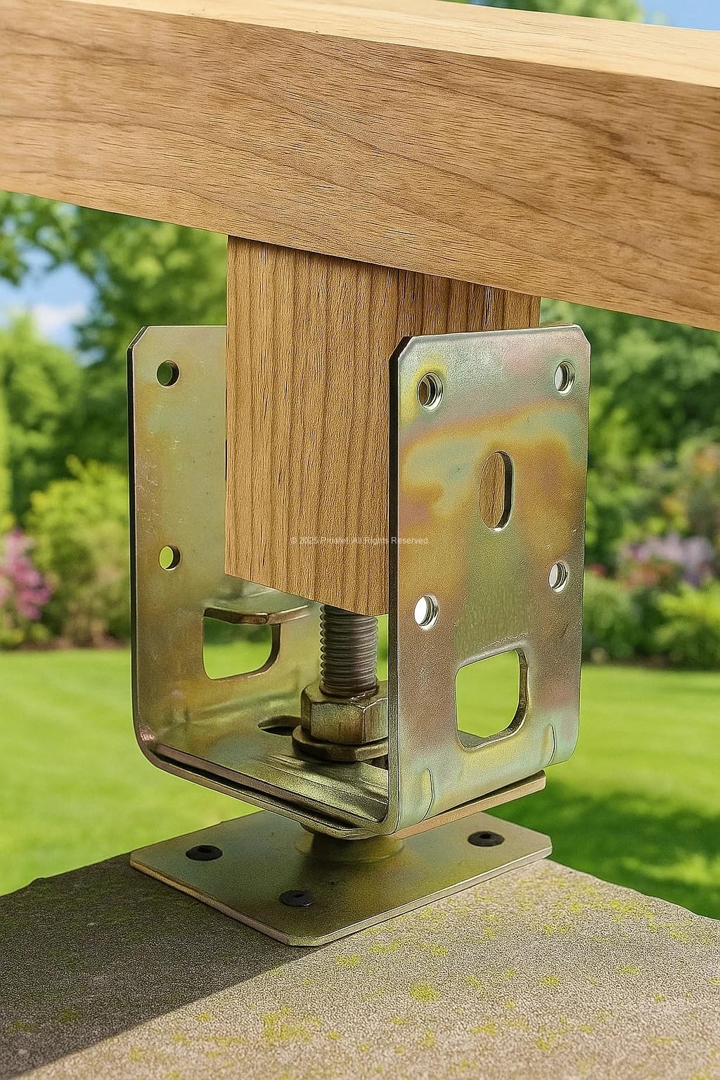 Proalet Metal Pergule Ayağı, 7‑12 cm Ayarlanabilir, M14 Civatalı, Tablalı, Bahçe, Kamelya, Tente Ayağı, Dayanıklı Galvanizli Pergola Ayak (2 Adet)