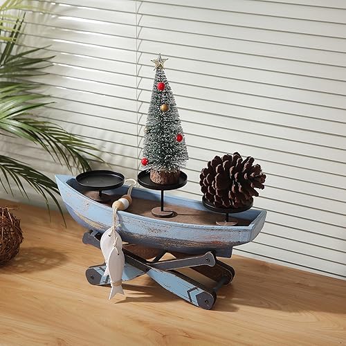 Miniatura 3 de Portavelas votivas náuticas, vela de barco de granja con temática oceánica, estilo marino de playa, decoración hecha a mano para el hogar, oficina,