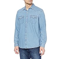 Amazon Essentials Camicia in Denim a Maniche Lunghe Regular Fit Uomo