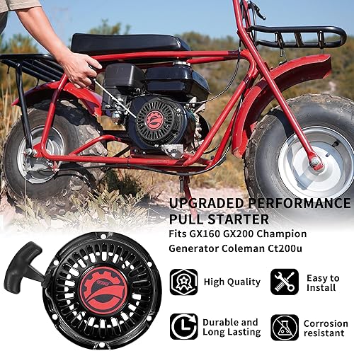 Miniatura 5 de RUTU GX160 Conjunto de arranque con cuerda de arranque de retroceso y mango para motores Go-Kart GX200 168F de 196 cc, 6.5 Hp, GX160, para Predator