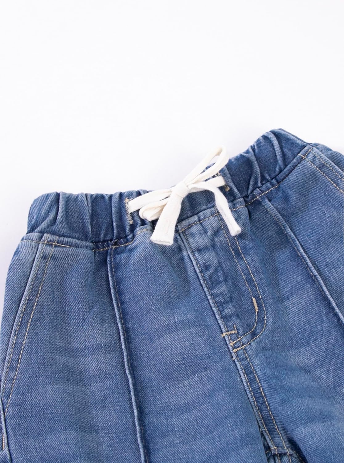 Girls Wide Leg Jeans Bow Tie Elastic Waist Baggy Denim Pants for Girls