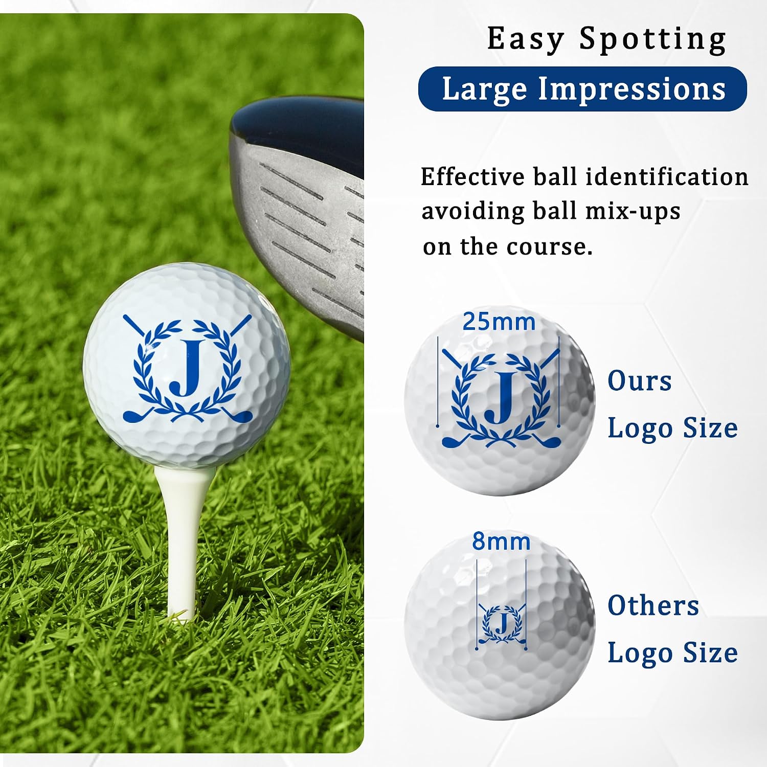LACGO Golf Gifts for Men, Personalized Golf Balls, Unique Initial on Golf Balls, Golf Balls Gifts for Father's Day Birthday and Retirement