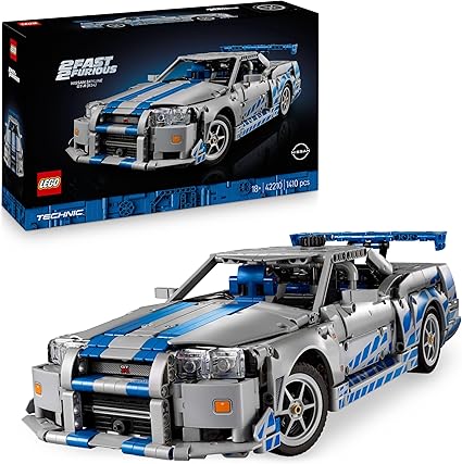 LEGO Technic Auto Nissan Skyline GT-R (R34) 2 Fast 2 Furious - Modellino da Costruire per Adulti con Funzione di Derapata, Sterzo, Sospensioni e un Motore a 6 Cilindri - Regalo da Collezione - 42210