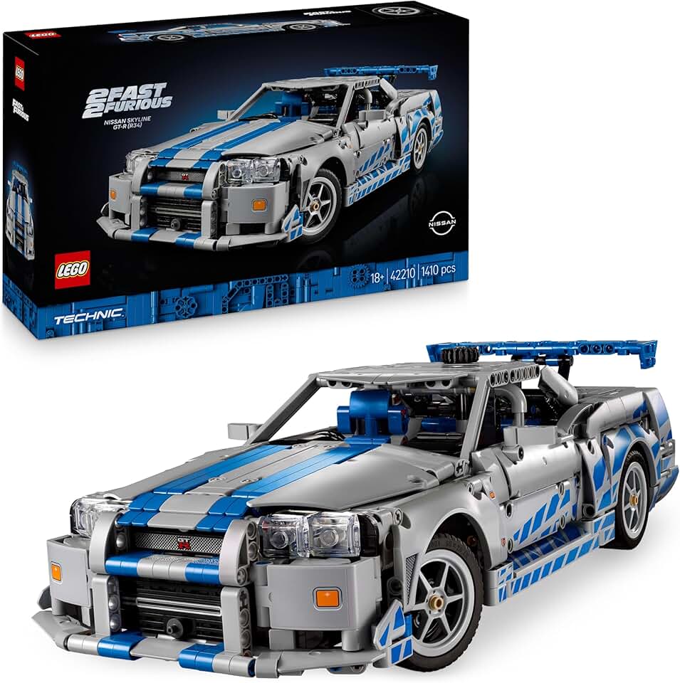 LEGO Technic 2 Fast 2 Furious Nissan Skyline GT-R (R34) Flitzer - Automodell für Erwachsene - mit Dr
