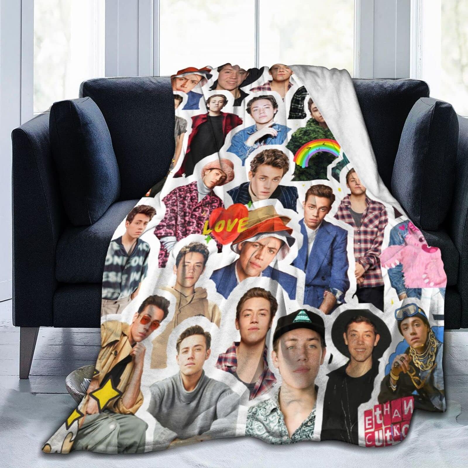 Blanket Ethan Cutkosky as Carl Gallagher Soft and Comfortable Warm Fleece Blanket for Sofa,Office Bed car Camp Couch Cozy Plush Throw Blankets Beach Blankets