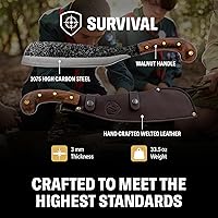 Vista 3 de Condor Herramienta y cuchillo, Village Parang Machete, hoja de 12 pulgadas, mango de madera dura con funda, marrón
